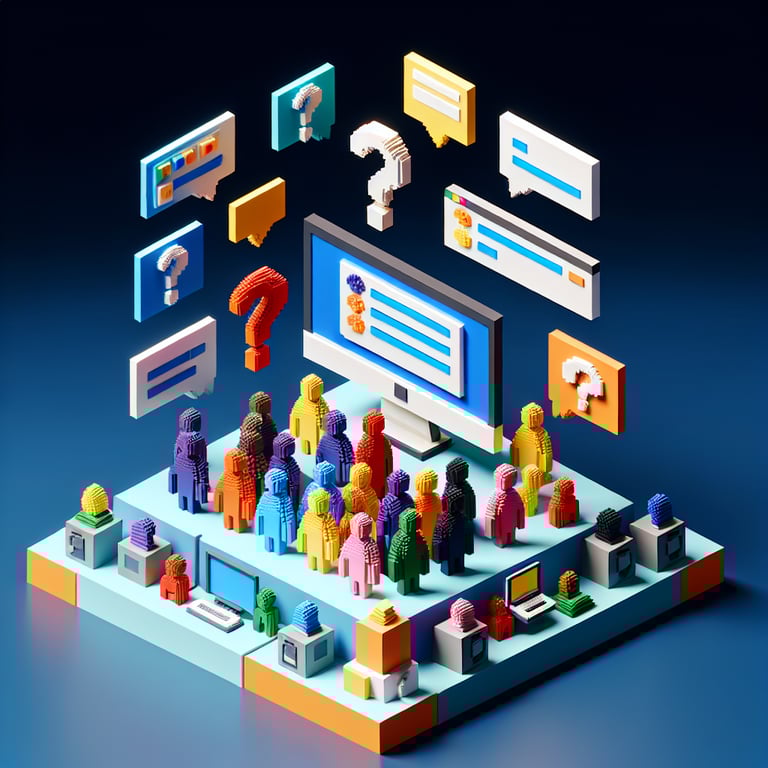 Artistic 3D voxel depicting critical race survey design concepts