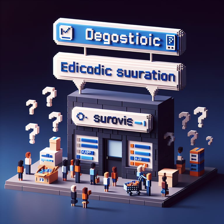 Artistic 3D voxel depiction of demographic data points in an educational poll