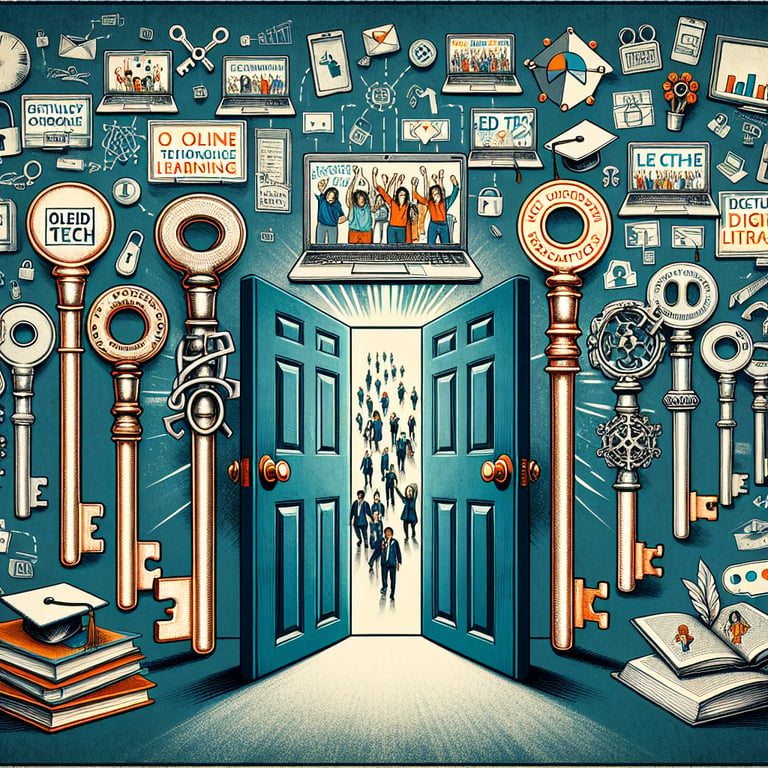 Illustration of key Technology Use in Education survey questions and their potential outcomes.