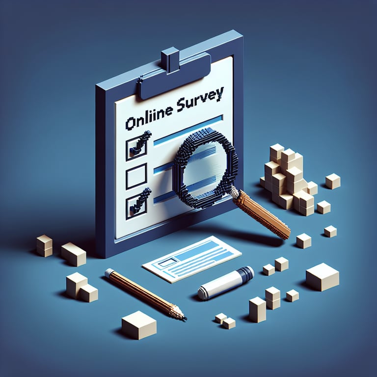 Vibrant 3D voxel art showcasing a dowry survey engagement