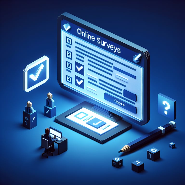 3D voxel art visualizing effective online survey answering strategies
