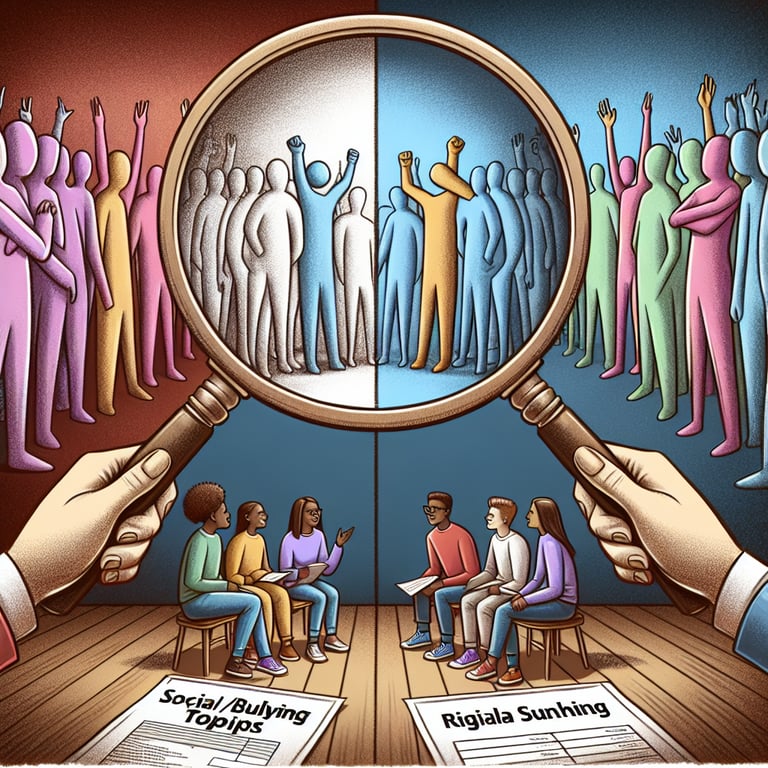 Illustration depicting the unveiling of hidden truths through Social/Bullying survey questions.