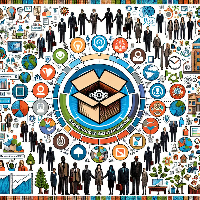 Illustration of relevant topics and emerging trends in Stakeholder Satisfaction survey questions.