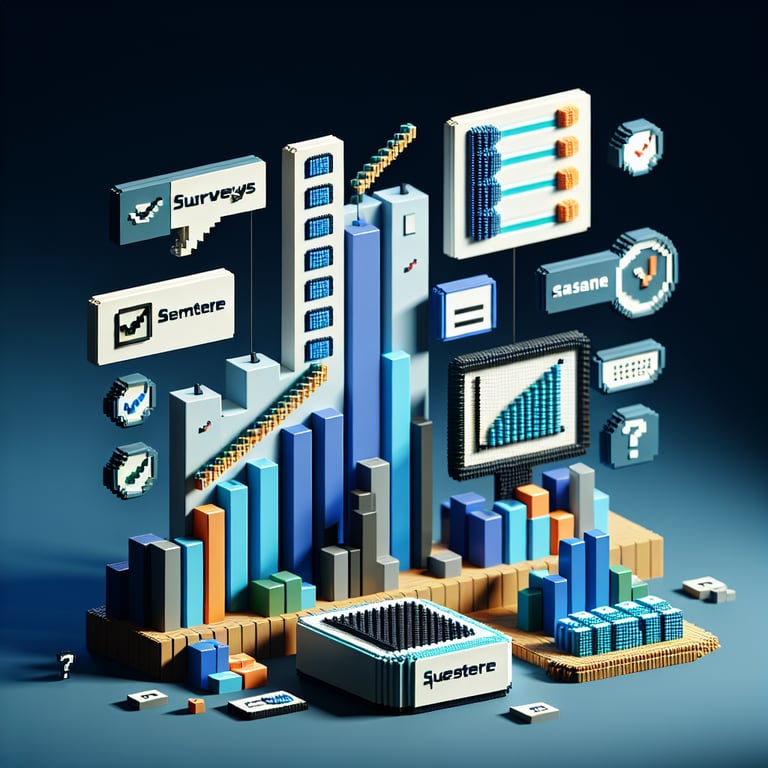 Artistic 3D voxel symbolizing presenter survey feedback