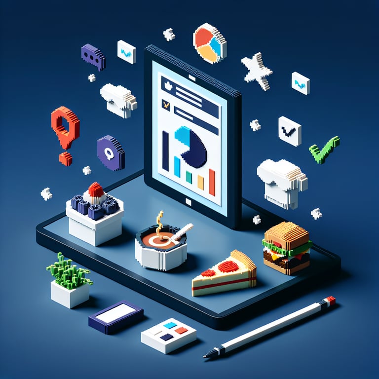 3D voxel depiction of restaurant feedback analysis
