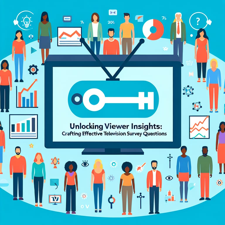 Illustration depicting the process of crafting effective television survey questions for viewer insights.