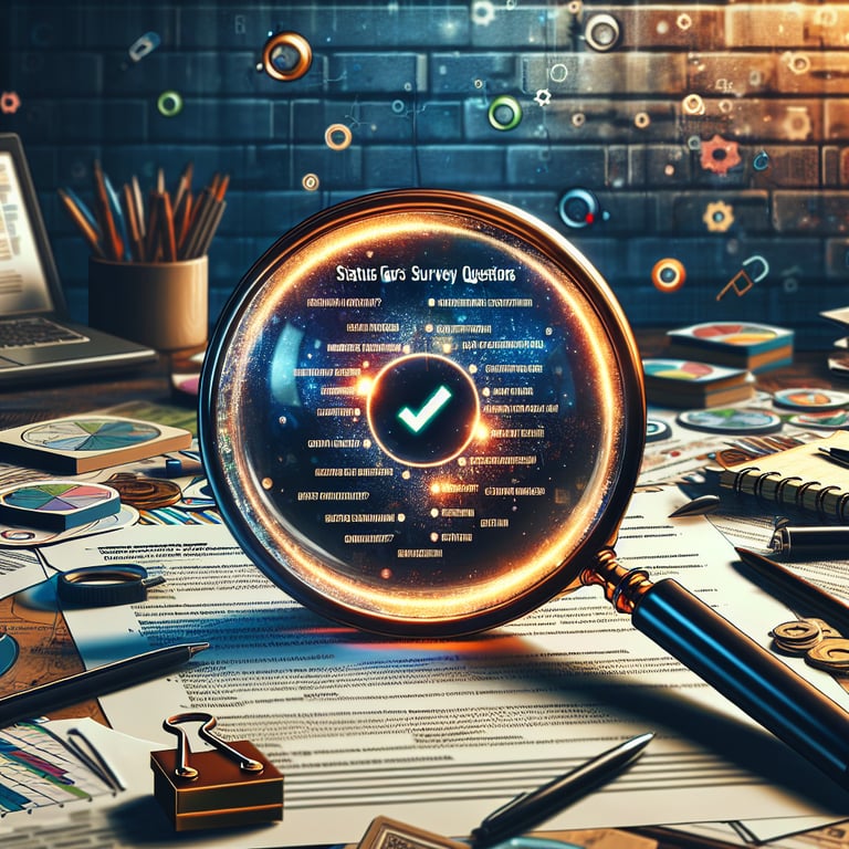 Illustration depicting relevant topics for Status survey questions