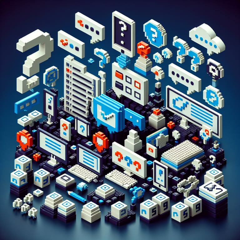 Vibrant 3D voxel showcasing IT support satisfaction survey