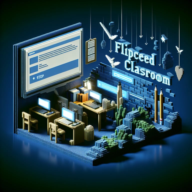 Artistic 3D voxel representing student feedback in a flipped classroom survey