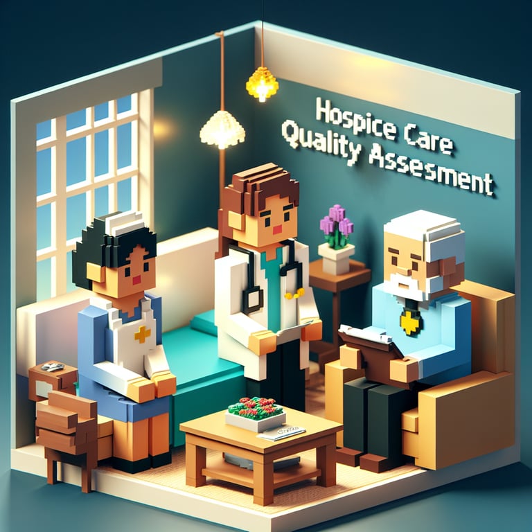 Illustration representing relevant Hospice CAHPS survey questions for improved care guidance.