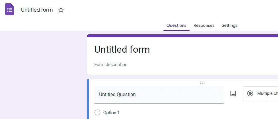 Google Forms interface